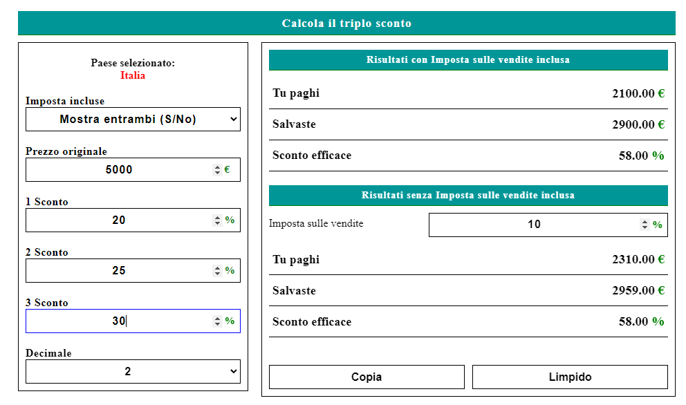 Calcolo Sconto Percentuale Excel